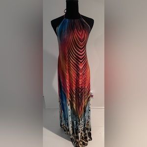 Tie around the neck open back maxi dress